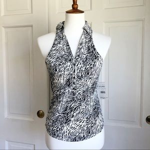 Free People Coco Zebra Racerback Tank B&W XS